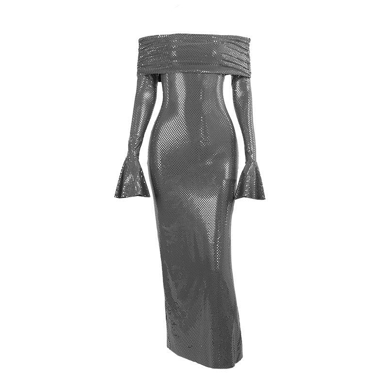 Vilia Schulterfreies Glitzerkleid