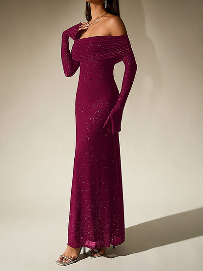 Vilia Schulterfreies Glitzerkleid