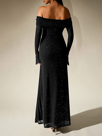 Vilia Schulterfreies Glitzerkleid
